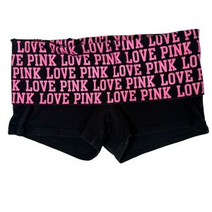 Victoria's Secret PINK Yoga Shorts Women S Black Pink Foldover Y2K Micro Mini